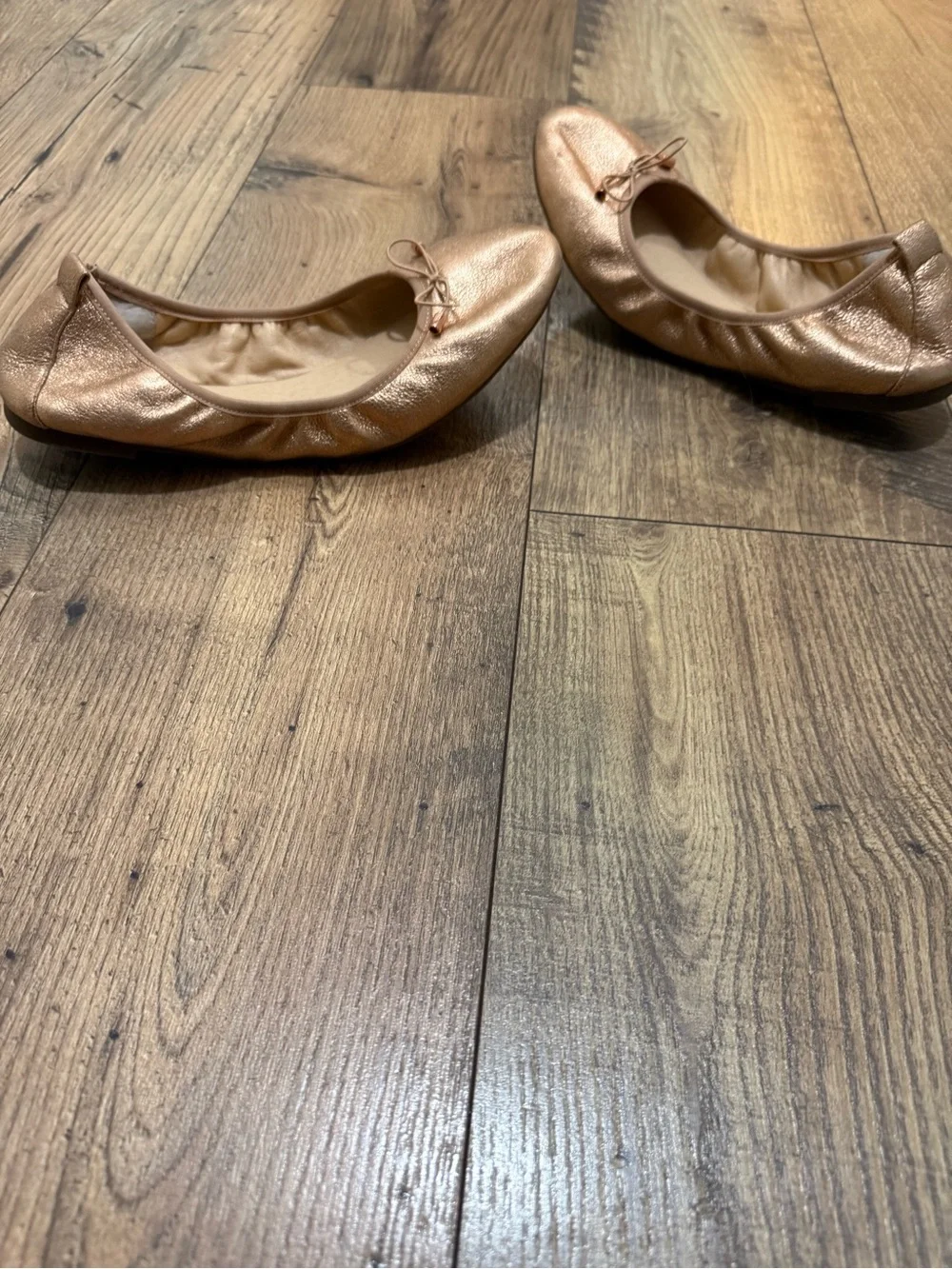 Jessica Simpson Rose Gold Metallic Ballet Flats